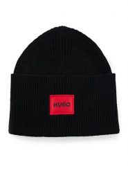 Hugo Czapka Xaff 50496011 Czarny. Czarne czapki męskie Hugo, na zimę, bez wzorów, z materiału. Za 279.99 zł.