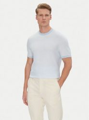 BOSS Sweter Jianfranco 50537642 Błękitny Regular Fit. Niebieskie kardigany męskie Boss, m, bez wzorów, z bawełny, bez ramiączek. Za 319.99 zł.