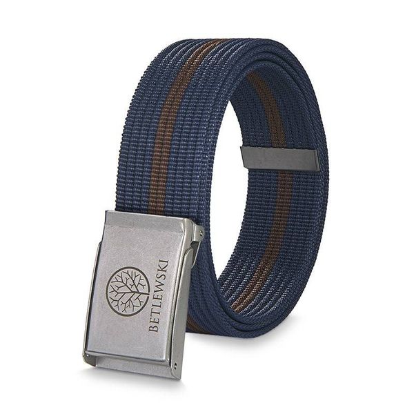 Pasek parciany BETLEWSKI granatowy PRC-08_SR-2 M. Niebieskie paski męskie Betlewski, bez wzorów, z materiału. Za 34.99 zł.