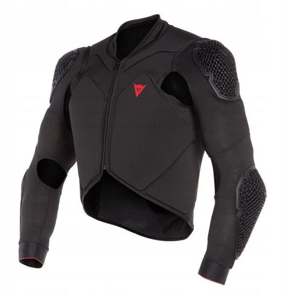 Kurtka rowerowa z ochraniaczami dla dorosłych Dainese Rhyolite Safety Jacket. Czarne kurtki męskie Dainese, xl, bez wzorów, sportowe, bez ramiączek, bez kaptura. Za 769.99 zł.