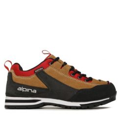 Trekkingi Alpina. Brązowe buty trekkingowe męskie Alpina, bez wzorów, sportowe, bez obcasa, bez zapięcia. Za 629.99 zł.