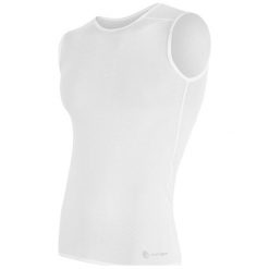 Sensor Koszulka Coolmax Air White M. Białe bielizna termoaktywna męska Sensor, m, bez wzorów, bez ramiączek, na fitness i siłownię. W wyprzedaży za 105.00 zł.