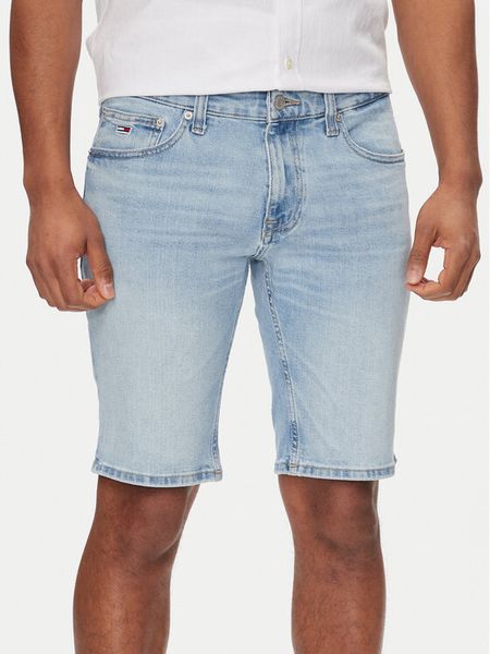 Tommy Jeans Szorty jeansowe Scanton DM0DM18798 Niebieski Slim Fit. Niebieskie szorty męskie Tommy Jeans, bez wzorów, z bawełny. Za 209.99 zł.