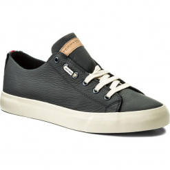 Sneakersy TOMMY HILFIGER - Unlined Leather Low Cut Sneaker FM0FM01318 Midnight 403. Niebieskie buty sportowe na co dzień męskie Tommy Hilfiger, z materiału. W wyprzedaży za 279.00 zł.