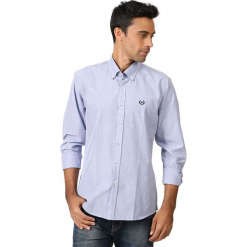 Koszula w kolorze niebieskim. Niebieskie koszule męskie AVVA, Dewberry, z aplikacjami, button down. Za 129.95 zł.
