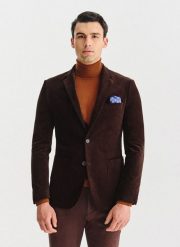 PAKO LORENTE - Brązowa sztruksowa marynarka męska. Brązowe marynarki męskie Pako Lorente, m, bez wzorów, z bawełny. Za 599.99 zł.