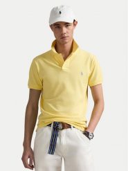 Polo Ralph Lauren Polo 710536856450 Żółty Slim Fit. Żółte koszulki polo męskie Polo Ralph Lauren, l, bez wzorów, z bawełny, bez kołnierzyka, bez ramiączek. Za 449.99 zł.