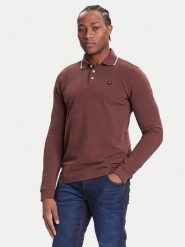 Wrangler Polo 112371508 Brązowy Regular Fit. Brązowe koszulki polo męskie Wrangler, m, bez wzorów, z bawełny, bez kołnierzyka, bez ramiączek. Za 149.99 zł.