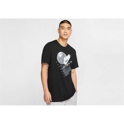 Koszulka sportowa męska Nike Air Jordan Jumpman. Czarne t-shirty sportowe męskie Nike, m, bez wzorów, sportowe, bez ramiączek. Za 265.00 zł.