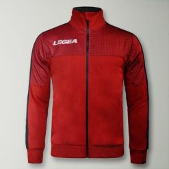 Kurtka Junior Aktywności Outdoor Czerwono-Ciemnoszara. Czerwone kurtki outdoor męskie Legea, m, bez wzorów, bez kaptura, outdoorowe. W wyprzedaży za 72.00 zł.