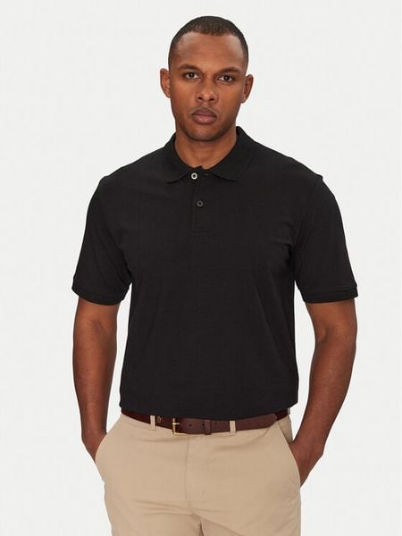 Jack & Jones Polo Jaxon 12268227 Czarny Regular Fit. Czarne koszulki polo męskie Jack & Jones, l, bez wzorów, z bawełny, bez kołnierzyka, bez ramiączek. Za 119.99 zł.