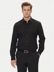 JOOP! Koszula 17 JSH-63Pierce 30044587 Czarny Slim Fit. Czarne koszule męskie JOOP!, m, bez wzorów, z bawełny, bez kołnierzyka, bez ramiączek. Za 209.99 zł.