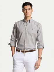 Polo Ralph Lauren Koszula 710829480009 Szary Custom Fit. Szare koszule męskie Polo Ralph Lauren, m, bez wzorów, z bawełny, bez kołnierzyka, bez ramiączek. Za 699.99 zł.