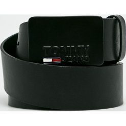 Tommy Jeans - Pasek skórzany. Czarne paski męskie Tommy Jeans, w paski, z jeansu. Za 199.90 zł.