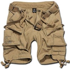 Szorty bushcraft męskie Brandit M65 Savage z Paskiem Vintage Beżowe. Brązowe szorty sportowe męskie Brandit, bez wzorów, vintage. Za 284.50 zł.