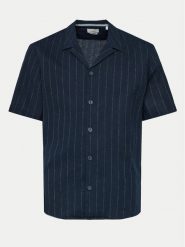 S.Oliver Koszula 2143559 Granatowy Regular Fit. Niebieskie koszule męskie S.Oliver, m, bez wzorów, z bawełny, bez kołnierzyka, bez ramiączek. Za 229.99 zł.