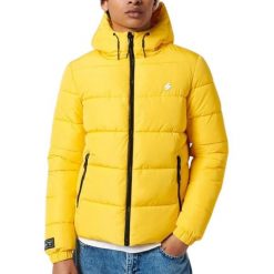 Kurtka turystyczna męska Superdry. Żółte kurtki męskie Superdry., na zimę, m, bez wzorów, z poliesteru, sportowe, bez ramiączek, z kapturem. Za 260.70 zł.