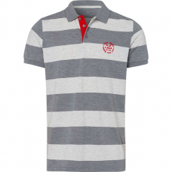 Koszulka polo w kolorze jasnoszaro-kremowym. Szare koszulki polo męskie Cross Jeans, z haftami, polo. W wyprzedaży za 45.95 zł.
