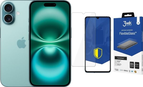 Smartfon Apple iPhone 16 128GB Teal (MYED3) + FlexibleGlass. Smartfony Apple. Za 3,274.00 zł.