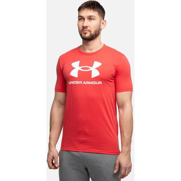Koszulka sportowa męska Under Armour Sportstyle. Czerwone t-shirty sportowe męskie Under Armour, m, bez wzorów, sportowe, bez ramiączek. Za 99.90 zł.