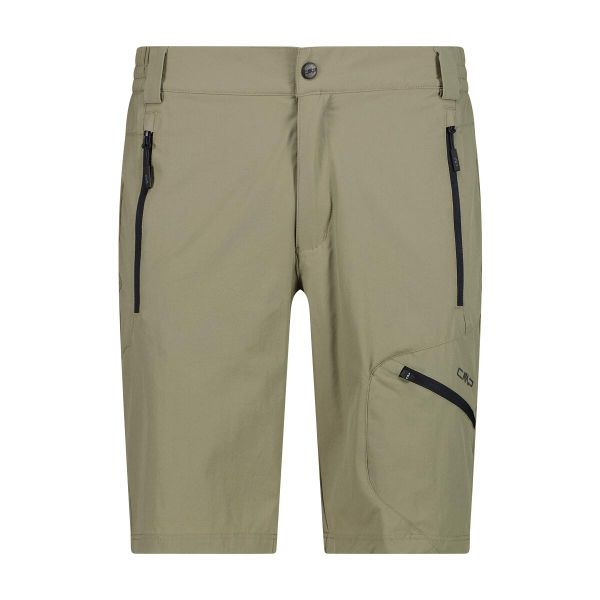 Spodenki męskie turystyczne CMP 31T5177. Zielone szorty sportowe męskie CMP, bez wzorów, sportowe. W wyprzedaży za 174.99 zł.