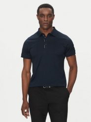 KARL LAGERFELD Polo 745007 552200 Granatowy Regular Fit. Niebieskie koszulki polo męskie KARL LAGERFELD, m, bez wzorów, z bawełny, bez kołnierzyka, bez ramiączek. Za 489.99 zł.