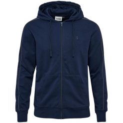 Bluza z kapturem i zamkiem błyskawicznym Hummel Pulse Piping. Niebieskie bluzy z kapturem męskie HUMMEL, m, bez wzorów, z kapturem. Za 246.00 zł.