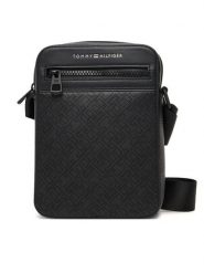 Tommy Hilfiger Saszetka Th Monogram Mini Reporter AM0AM13836 Czarny. Czarne saszetki męskie Tommy Hilfiger, bez wzorów, ze skóry. Za 249.99 zł.