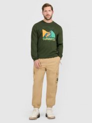 4F Spodnie casual cargo męskie - beżowe L. Brązowe spodnie na co dzień męskie 4f, bez wzorów, z tkaniny, casualowe. Za 189.99 zł.