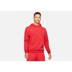 Bluza sportowa męska Nike Air Jordan Essential Fleece. Czerwone bluzy nierozpinane męskie Nike, l, bez wzorów, z kapturem. Za 391.00 zł.