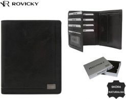 Rovicky Skórzany portfel męski w orientacji pionowej - Rovicky NoSize. Portfele męskie ROVICKY, bez wzorów. Za 157.53 zł.