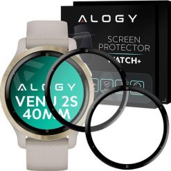 Alogy Alogy 2x Szkło na smartwatch elastyczne 3D do Garmin Venu 2s 40mm Black uniwersalny. Czarne zegarki smartwatch Alogy. Za 20.41 zł.