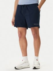 Tommy Jeans Szorty sportowe Contrast Linear DM0DM22697 Granatowy Regular Fit. Niebieskie szorty sportowe męskie Tommy Jeans, bez wzorów, z bawełny, sportowe. Za 209.99 zł.