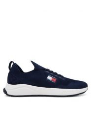 Tommy Jeans Sneakersy Runner Kntitted EM0EM01555 Granatowy. Niebieskie buty sportowe na co dzień męskie Tommy Jeans, m, bez wzorów, z jeansu, bez ramiączek, bez kaptura. Za 259.99 zł.