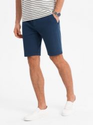 Szorty męskie SLIM FIT ze strukturalnej dzianiny granatowe V1 OM-SRCS-0169 XXL. Szorty sportowe męskie Ombre, bez wzorów, z dzianiny, sportowe. Za 272.31 zł.