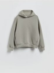 Gładka bluza z kapturem - jasnozielony. Zielone bluzy z kapturem męskie Reserved, l, bez wzorów, z bawełny, z kapturem. Za 149.99 zł.