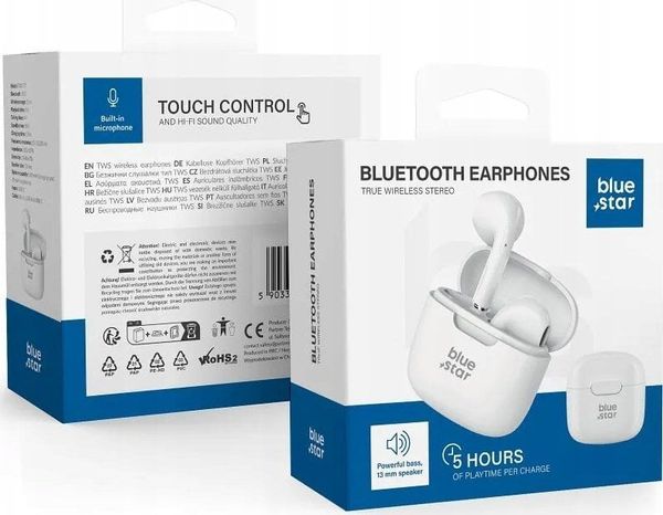 Słuchawki Bluestar słuchawki bezprzewodowe bluetooth TWS FI7 białe. Białe słuchawki bluetooth Bluestar. Za 24.33 zł.
