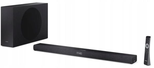Sharp 2.1ch Ultra-slim Dolby Atmos/DTS Virtual: X Soundbar with Wireless Subwoofer | HT-SBW320 | 360 W | Bluetooth | Black | Wireless connection. Soundbary SHARP. Za 999.01 zł.