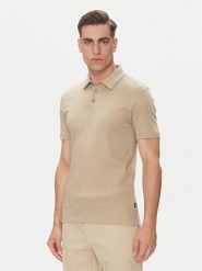 BOSS Polo Palosh 30 50471335 Beżowy Slim Fit. Brązowe koszulki polo męskie Boss, m, bez wzorów, z bawełny, bez kołnierzyka, bez ramiączek. Za 409.99 zł.