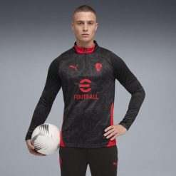 Męska bluza treningowa z zamkiem 1/4 AC Milan 25/26 PUMA. Czarne bluzy bez kaptura męskie Puma, l, bez wzorów, bez kaptura. Za 319.00 zł.