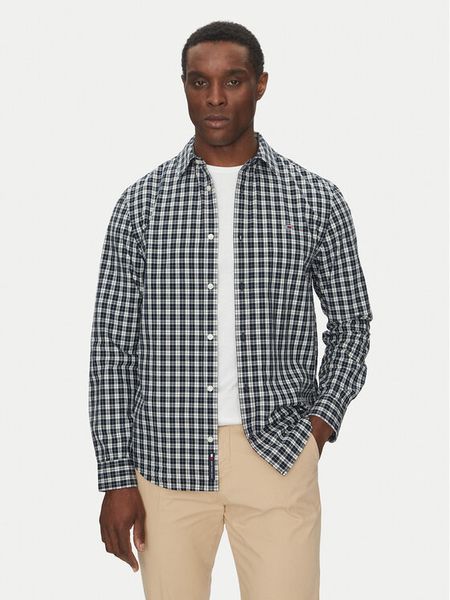 Tommy Jeans Koszula DM0DM20885 Granatowy Regular Fit. Niebieskie koszule męskie Tommy Jeans, m, bez wzorów, z bawełny, bez kołnierzyka, bez ramiączek. Za 199.99 zł.