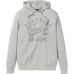 Bluza z kapturem Slim Fit bonprix jasnoszary melanż. Bluzy nierozpinane męskie bonprix. Za 37.99 zł.