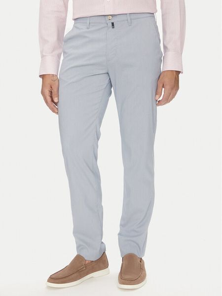 Pierre Cardin Chinosy C3 33730.1058 Błękitny Slim Fit. Niebieskie eleganckie spodnie męskie Pierre Cardin, bez wzorów, z syntetyku. Za 239.99 zł.