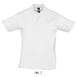 Polo Sol's Prescott. Białe koszulki polo męskie SOL'S, m, bez wzorów, bez kołnierzyka, bez ramiączek. Za 106.50 zł.
