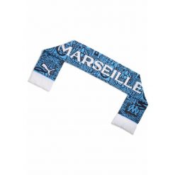 Szalik Essentials Olympique Marsylia PUMA Bleu Azur White Blue. Białe szaliki męskie Puma, w ażurowe wzory, sportowe. Za 109.00 zł.