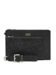 Guess Saszetka PMBONG P5432 Czarny. Czarne saszetki męskie Guess, z aplikacjami, ze skóry. Za 229.99 zł.