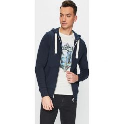 Tom Tailor Denim - Bluza. Niebieskie bluzy rozpinane męskie Tom Tailor Denim, l, bez wzorów, z bawełny, bez ramiączek, z kapturem. W wyprzedaży za 179.90 zł.