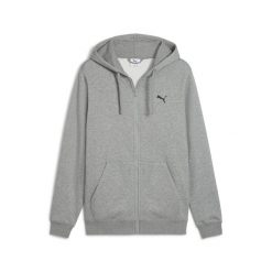 Męska rozpinana bluza z kapturem Essentials PUMA Medium Gray Heather. Szare bluzy rozpinane męskie Puma, m, bez wzorów, prążkowane, eleganckie, bez ramiączek, z kapturem. Za 249.00 zł.