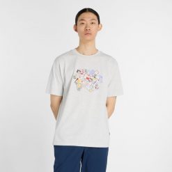 Koszulka męska New Balance MT53905AHH – szara. Szare t-shirty sportowe męskie New Balance, m, z aplikacjami, z dresówki, klasyczne, bez ramiączek. Za 169.99 zł.