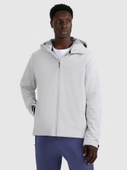 4F Kurtka softshell wiatroodporna membrana 5000 męska - szary XXL. Szare kurtki softshell męskie 4f, na zimę, m, bez wzorów, z materiału, z kapturem, windstopper. Za 299.99 zł.